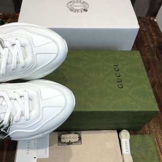 Replica Gucci Leather Graphic Print Chunky Sneakers