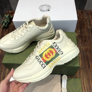 Replica Gucci Rhyton Leather Sneaker 'Vintage Logo'