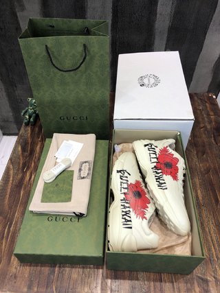 Replica GUCCI - Authenticated Rhyton Trainer - Leather White Floral