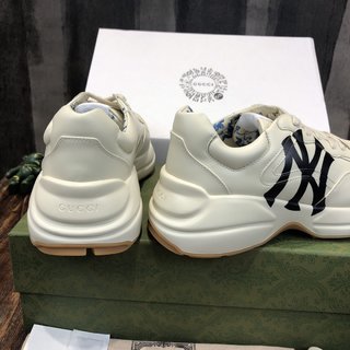 Replica Gucci Rhyton NY Yankees Leather Sneakers