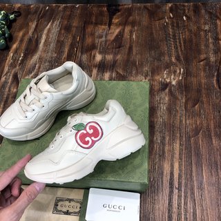 Replica Gucci Shoes | Gucci Gg Apple Print Rhyton Sneakers