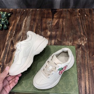 Replica Gucci Shoes | Gucci Gg Apple Print Rhyton Sneakers