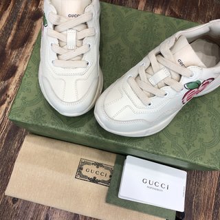 Replica Gucci Shoes | Gucci Gg Apple Print Rhyton Sneakers