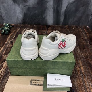 Replica Gucci Shoes | Gucci Gg Apple Print Rhyton Sneakers