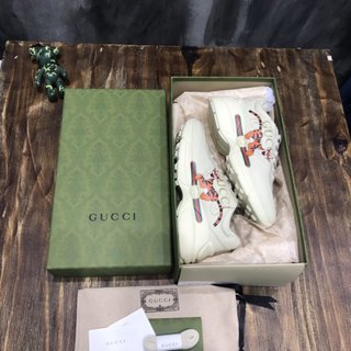 Replica Gucci Kids - Rhyton Logo Leather Sneaker