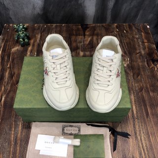 Replica Gucci Kids - Rhyton Logo Leather Sneaker