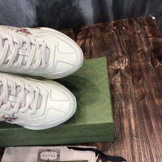 Replica Gucci Kids - Rhyton Logo Leather Sneaker