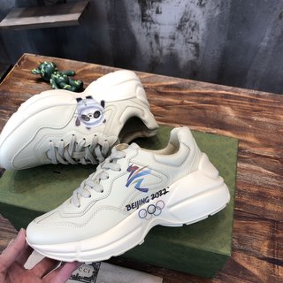 Replica $1980 Gucci Men Leather Disney Gucci Sneakers Shoes