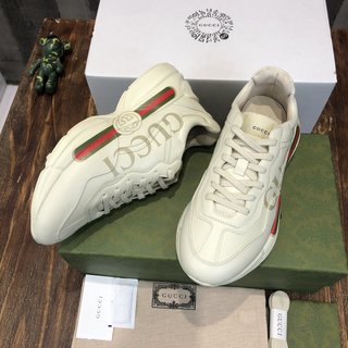 Replica GUCCI Women's Rhyton Gucci Logo Leather Sneaker