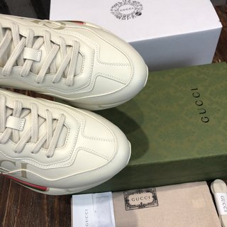 Replica GUCCI Women's Rhyton Gucci Logo Leather Sneaker