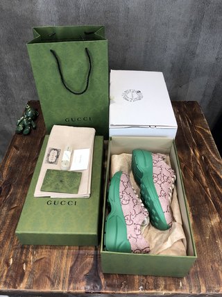 Replica Gucci Rhyton 100 Beige Monogram Green