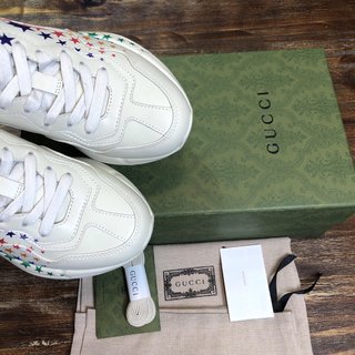 Replica Gucci Neutrals/ Pattern Print Rython Chunky Sneakers