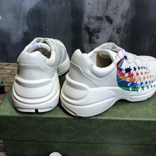 Replica Gucci Neutrals/ Pattern Print Rython Chunky Sneakers