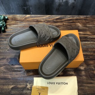 Replica LV 2022SS hot sale couple colorful embossment slipper