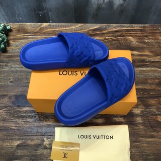 Replica LV 2022SS hot sale couple colorful embossment slipper