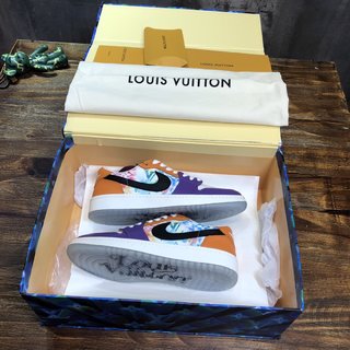 Replica LV x AJ1 Lace-up Sneakers In Purple