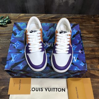 Replica LV x AJ1 Lace-up Sneakers In Purple