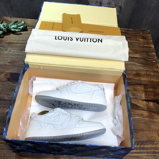 Replica LV x AJ1 Lace-up Sneakers In White