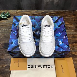 Replica LV x AJ1 Lace-up Sneakers In White