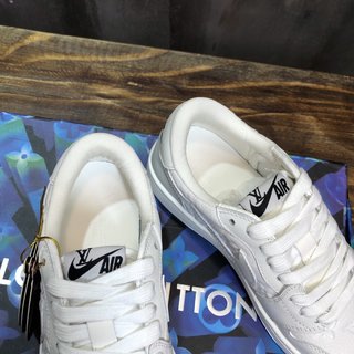 Replica LV x AJ1 Lace-up Sneakers In White