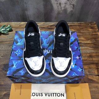 Replica LV x AJ1 Lace-up Sneakers in black