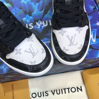 Replica LV x AJ1 Lace-up Sneakers in black