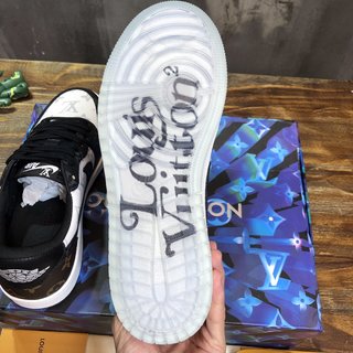 Replica LV x AJ1 Lace-up Sneakers in black