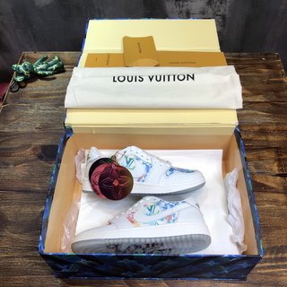 Replica LV x AJ1 Lace-up Sneakers In White