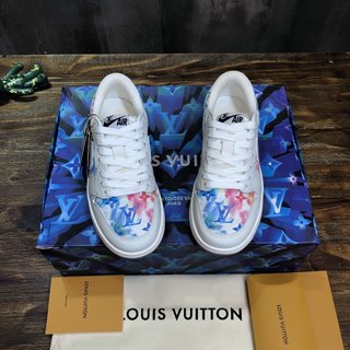 Replica LV x AJ1 Lace-up Sneakers In White