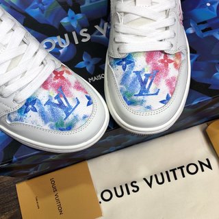 Replica LV x AJ1 Lace-up Sneakers In White