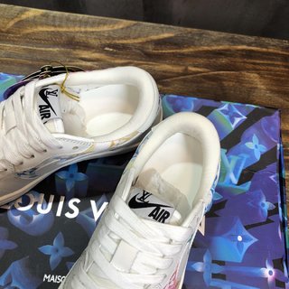 Replica LV x AJ1 Lace-up Sneakers In White