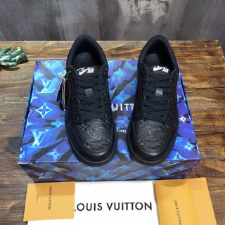 Replica LV x AJ1 Lace-up Sneakers in black