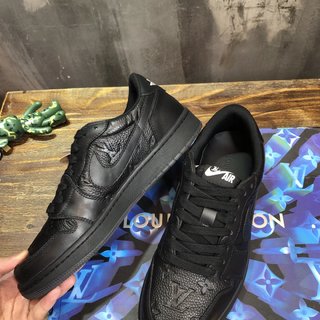 Replica LV x AJ1 Lace-up Sneakers in black