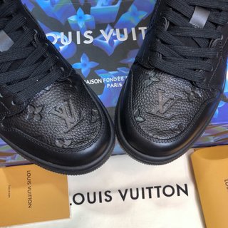 Replica LV x AJ1 Lace-up Sneakers in black