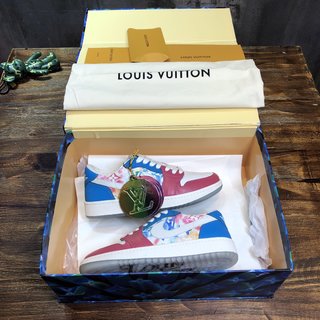 Replica LV x AJ1 Lace-up Sneakers In Pink