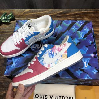 Replica LV x AJ1 Lace-up Sneakers In Pink