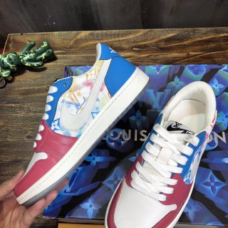 Replica LV x AJ1 Lace-up Sneakers In Pink