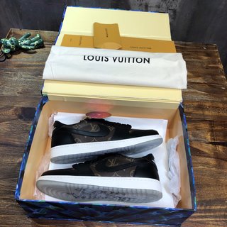 Replica LV x AJ1 Lace-up Sneakers in black