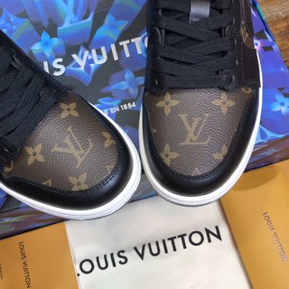 Replica LV x AJ1 Lace-up Sneakers in black