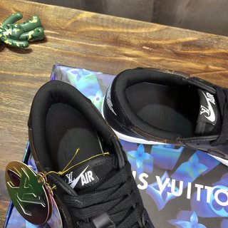 Replica LV x AJ1 Lace-up Sneakers in black