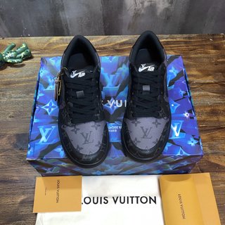 Replica LV x AJ1 Lace-up Sneakers in black