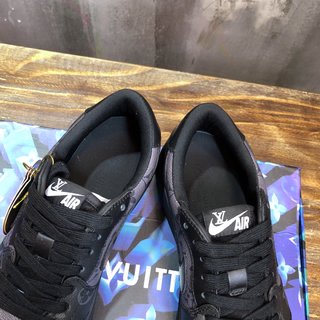 Replica LV x AJ1 Lace-up Sneakers in black