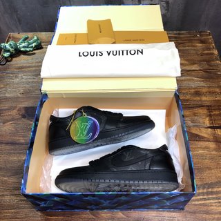 Replica LV x AJ1 Lace-up Sneakers in black