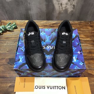 Replica LV x AJ1 Lace-up Sneakers in black