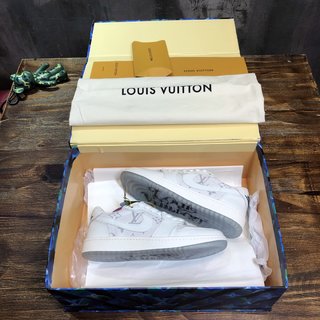 Replica LV x AJ1 Lace-up Sneakers In White