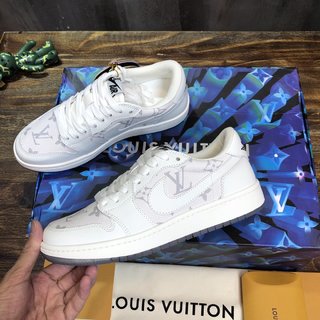 Replica LV x AJ1 Lace-up Sneakers In White