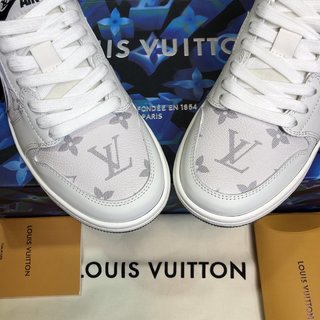 Replica LV x AJ1 Lace-up Sneakers In White