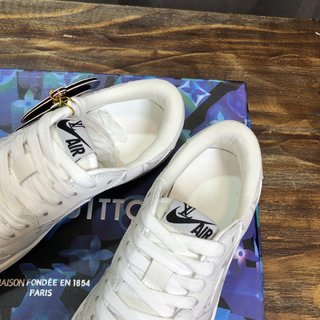 Replica LV x AJ1 Lace-up Sneakers In White