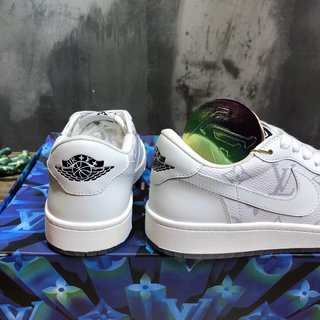 Replica LV x AJ1 Lace-up Sneakers In White