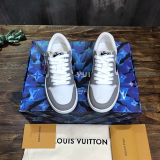 Replica LV x AJ1 Lace-up Sneakers in black